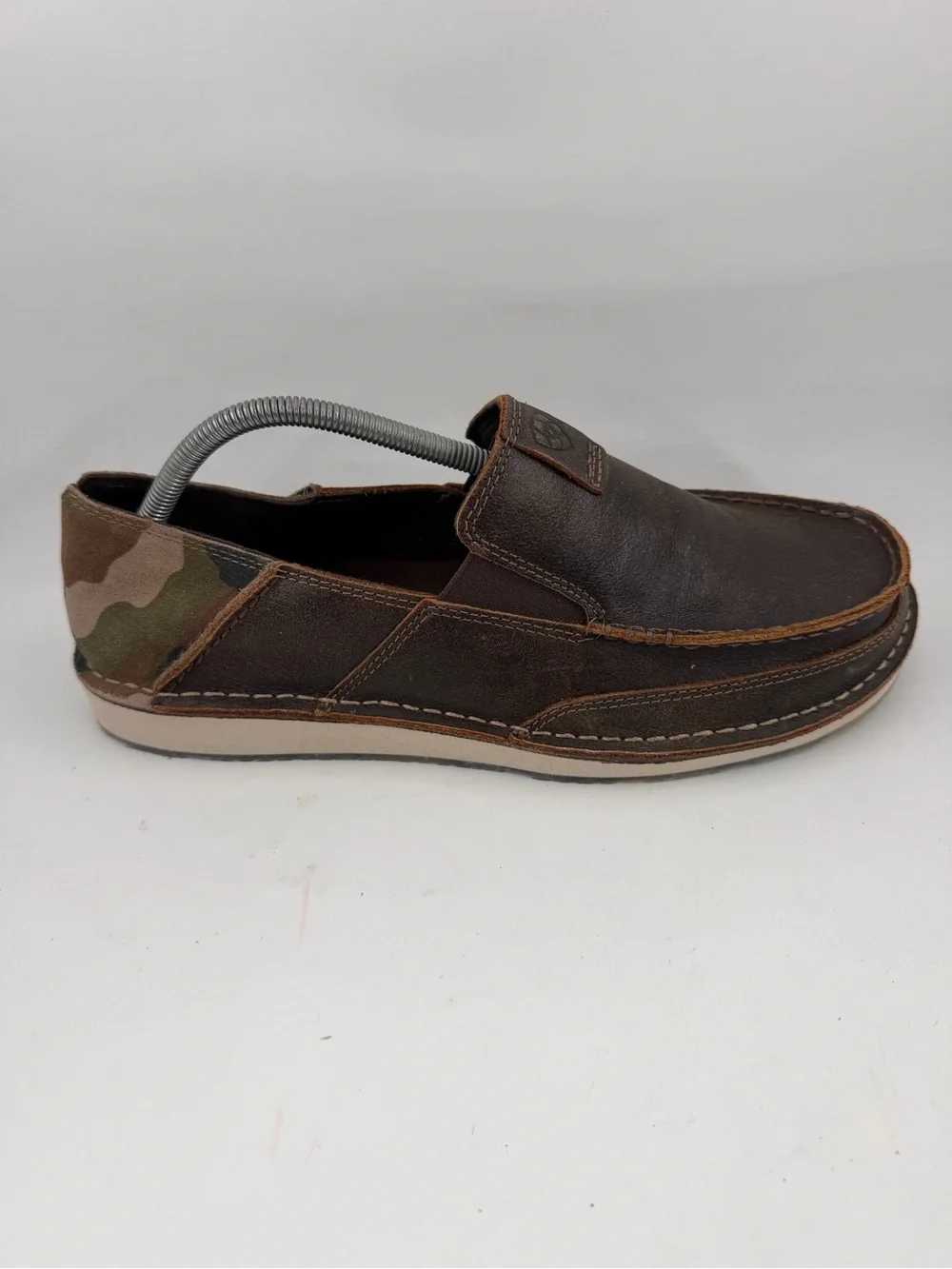 NEW! Ariat Men’s Cruiser Boat -SZ 11.5 D- Brown/Camo Slip-On Shoes Loafers